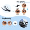 IECILI Lash Clusters Individual Lashes - 280pcs 40D Cluster lashes for DIY Lash Extensions -Super Thin & Soft Eyelashes 10-16mm D Curl Cluster Eyelash Extensions for Natural Wispy Look