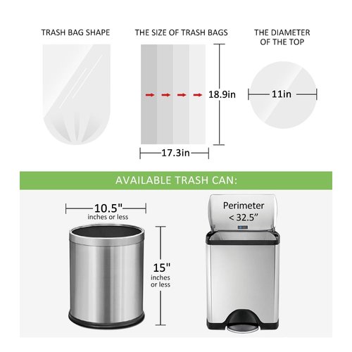 3 Gallon 120 Counts (fit 2.6-3.3 Gal) Small Trash Bags Garbage Bags by RayPard, 10-12 Liter Waste Basket Liner Fit 2.6,3.1,3.2,3.3 Gal Trash Can for Home Office Kitchen Bathroom Bedroom, Clear