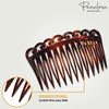 Parcelona French Swirl Set of 2 Celluloid Acetate Brown Tortoise Shell Side Hair Combs