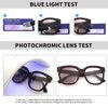 JIM HALO Photochromic Oversized Blue Light Glasses for Women Square Chunky Bluelight Computer Glasses Reduce Eye Strain Tortoise