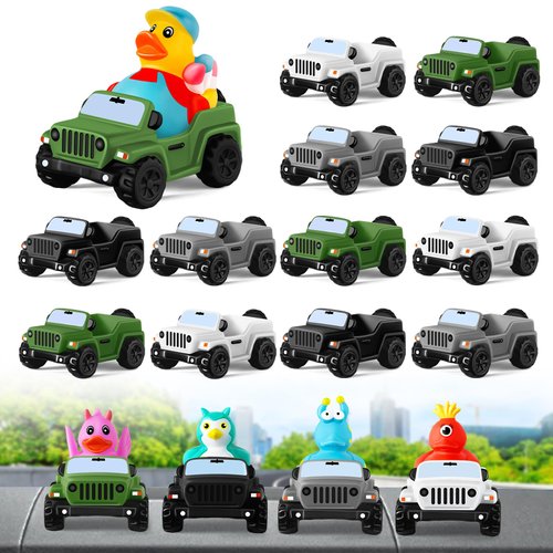 12 Pack DIY Jeep for Rubber Ducks, 3.5 in Jeeps Match Rubber Ducks Jeep Ducking, Colorful Jeep Ducks Accessory Ducks for Jeeps, Christmas Baby Bath Toy Party Favors Christmas Birthday Gifts
