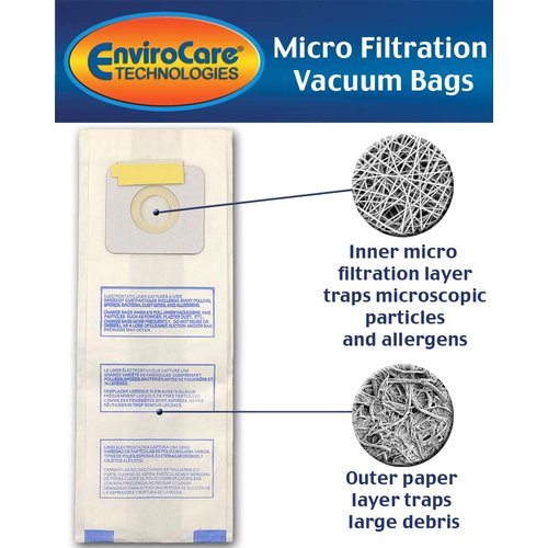 EnviroCare Replacement Micro Filtration Vacuum Cleaner Dust Bags designed to fit Panasonic Types U, U-3, U-6 6 Pack