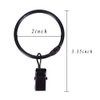 Ginbel Direct Metal Curtain Clip for Window Shower Bedroom Curtains Openable Black Curtain Rings (2 inch, 24 Pack)