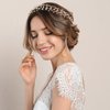 PAGOW Pearl Bridal Headpiece, Wedding Headband Hair Jewelry for Women Engagement Birthday Christmas