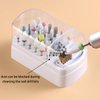 Fcozpjk 2 in 1 Nail Drill Bit Holder and Nail Drill Bits Cleaner Brush Case, 30 Holes Nail Drill Bits Organizer Display Stand Container Box, Manicure Drill Cleaning Brush, Professional Nail Tools