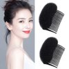 2Pcs Sponge Bump It Up Volume Hair Base Set Charming Bump It Up Volume Inserts Hair Stick Bun Maker Bun Shaper Hair Bump Up Comb Styling Insert Tool Hair Pad Accessories(Black)