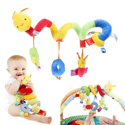 Uonlytech Baby Crib Hanging Rattles Toys, Car Seat Toy Hanging Rattles Spiral Stroller Crib Cot Toy Spiral Toy Pram Hanging for Babies Boys and Girls
