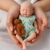 Newtotlove 7 Inch Reborn Baby Doll， Silicone Doll Boy, Mini Realistic Newborn Baby Dolls Silicone Full Body with Feeding Accessories&Gift Box