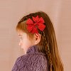3 Inches Boutique Grosgrain Ribbon Pinwheel Hair Bows for Baby Girls, Toddler Bows Hair Clip Birthday Gifts In Pair (red)