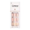 KISS imPRESS No Glue Mani Press On Nails, Design, 'Dorothy', Pink, Short Size, Squoval Shape, Includes 30 Nails, Prep Pad, Instructions Sheet, 1 Manicure Stick, 1 Mini File