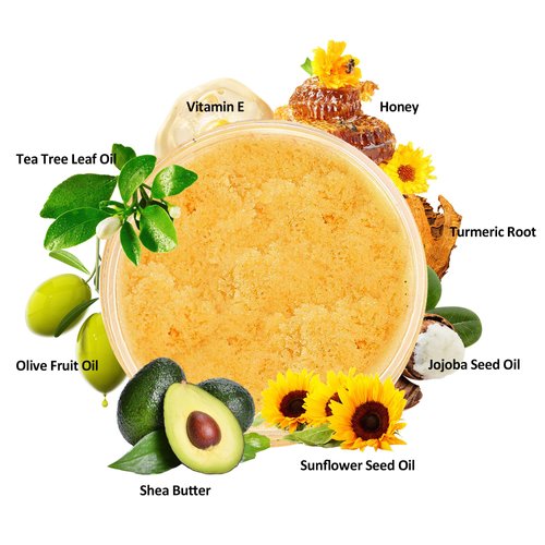 Turmeric Scrub - for Face and Body, Natural Ingredients with Vitamin C to Cleanse and Hydrate Skin, Turmeric Scrub Skin Care for All Skin Types