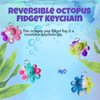 30Pcs Rainbow Bulk Ocean Octopus Mini Pop Backpack Keychain Toy for Student Prizes , Summer Party Favors Gifts, Small Sensory Simple Bubble Fidget (Egg Not Included)