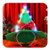 BARTOSI Christmas Hat Headband Light Up Santa Hat LED Xmas Bow Snowflake Headpiece Christmas Hair Accessories for Women (Green)