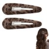 Leopard Print Hair Clips Barrettes for Girls Women Cute Small Brown Hair Barrettes for Girls Women Fuzzy Snap Hair Clips for Thin Hair Decorations Leopard Accessories for Women Fluffy Snap Barrettes