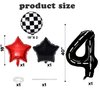PANRRPERS Race Car Birthday Balloons Racing Banner 40 Inch Racetrack Number 0-9 Balloon for Baby Shower Birthday Race Car Themed Party Decoration (Number 4)