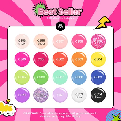 Beetles 24Pcs Gel Nail Polish Set with Base Gel Top Coat White Black Liner Gel Nail Art Brush, 2024 Summer Gel Polish Kit Neon Bright Blue Pink Purple Green Jelly Gel Polish Soak Off Uv Gel Nail Kit