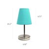 Simple Designs LT2013-BLU-2PK Mini Basic Two Pack Sand Nickel Table Lamp with Fabric Shade Set, Blue, 2 Count