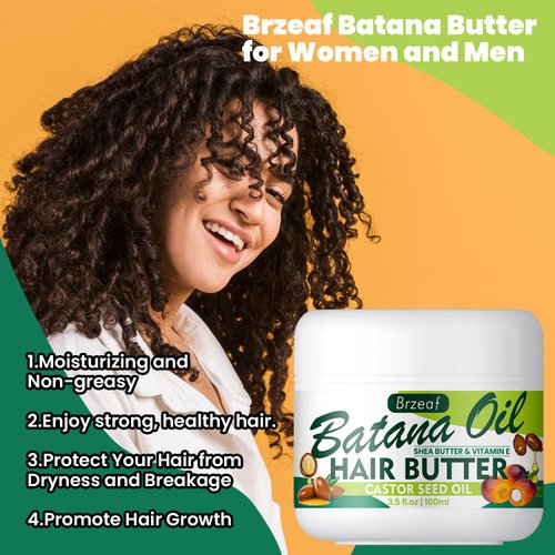 Brzeaf Natural Raw Batana Oil for Women & Men Hair Growth, 3.5 Fluid Ounces - Hair Treatment Oils for All Hair Types, Moisturizing and Nourishing Hair Oil