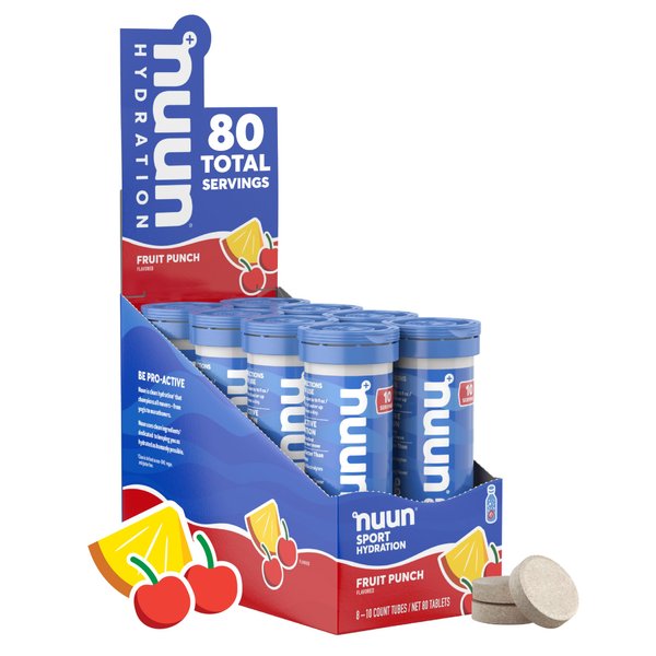 Nuun Sport: Electrolyte-Rich Sports Drink Tablets, Fruit Punch, 8 Count (80 servings), Sports Drink for Replenishment of Essential Electrolytes Lost Through Sweat