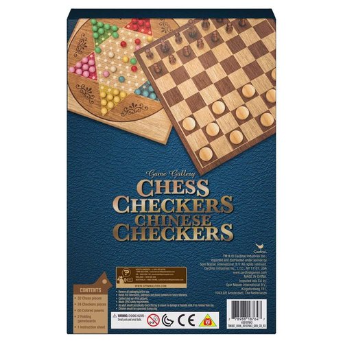Game Gallery Chess, Checkers and Chinese Checkers Board Game Set