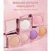 MAEPEOR Face Highlighter Palette 8 Colors Smooth Shimmer Highlighter Palette Longlasting Shiny Face Illuminator Highlighter Makeup (06 Peacock Blue)