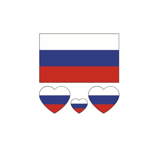 ZPDNURZL 10 Sheets Russia Flag Tattoos Stickers 40 Pcs Waterproof Sweat Sports National Flag Removable Fake Tattoos