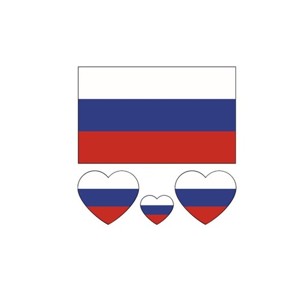 ZPDNURZL 10 Sheets Russia Flag Tattoos Stickers 40 Pcs Waterproof Sweat Sports National Flag Removable Fake Tattoos