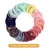 TecUnite 200 Pieces No-metal Hair Elastics Bulk Rubber Bands Hair Ties Ponytail Holders Hair Bands for Women Girls (Mixed Color, 2 mm x 3.5 cm)