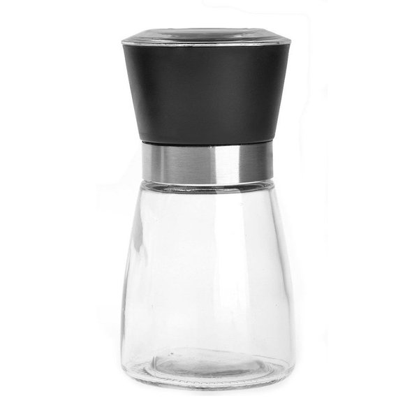 BlueSnail Manual Grips Glass Salt Pepper Grinder Seasoning Bottle (5.1", Black)