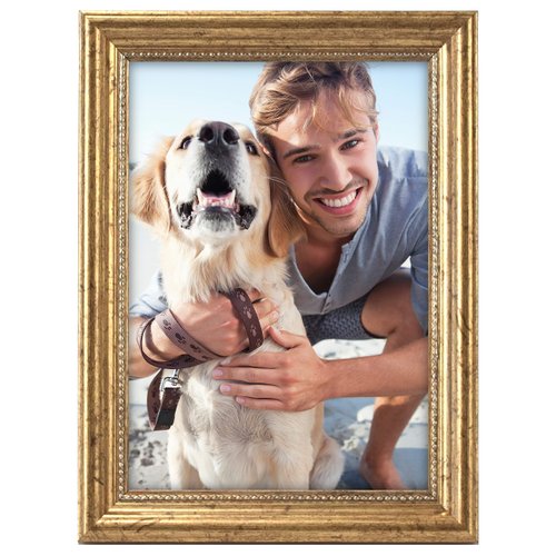 Malden International Designs 2177-57 Classic Wood Picture Frame, 5x7, Gold