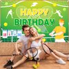 Avezano Tennis Happy Birthday Backdrop Banner Tennis Ball Happy Birthday Party Decorations for Teens Kids Sports Theme Tennis Lovers Birthday Party Supplies 70.8 x 43.3 Inch