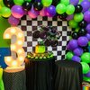 Purple Green Black Balloons, Monster Truck Balloons,12 Inch Green Dark Purple Balloons for Kids 3rd 4th 5th Boys Baby Shower Race Car Theme Truck Theme Birthday Party Decorations