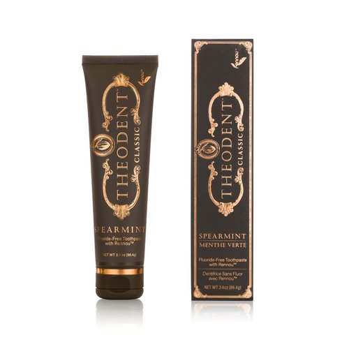 Theodent Classic Fluoride-Free, Natural Toothpaste for Remineralization and Sensitivity Reduction, Whitening Spearmint (3.4 Ounces, 96.4 Grams)