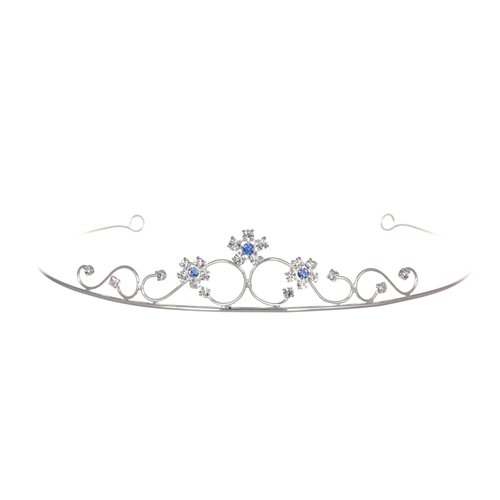 Princess Bridesmaid Flower Girl Rhinestone Crystal Tiara (Blue Crystals Silver Plated) T460