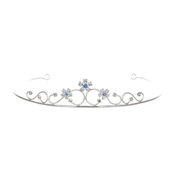 Princess Bridesmaid Flower Girl Rhinestone Crystal Tiara (Blue Crystals Silver Plated) T460