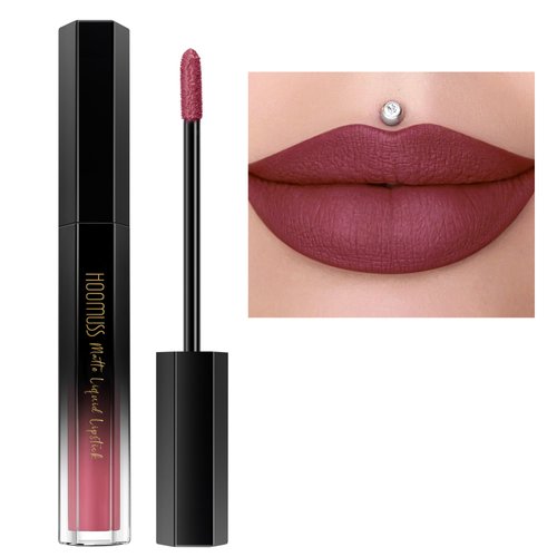 HOOMUSS Dark Red Lipstick Long Lasting, Matte Liquid Lipsticks for Women Non Transfer Smudgeproof...