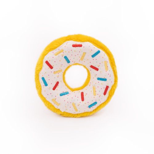 ZippyPaws Birthday Gifts for Dogs - Birthday Donutz Plush Squeaky Toy with Polkadots & Sprinkles, Dog Birthday Party Supplies for Boys & Girls