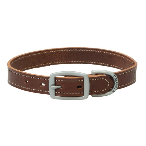 Terrain D.O.G. Bridle Leather Dog Collar, Brown, 1" x 23"