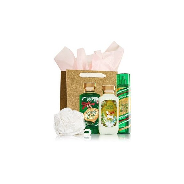 Bath & Body Works VANILLA BEAN NOEL The Daily Trio Gift Set Full Size - Body Lotion - Shower Gel and Fragrance Mist
