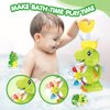 Baby Bath Toys for Toddlers, Bath Toys Set for Toddlers 1-3, Bathtub Toys with Dinosaur Colorful Whirling Wheel,Fishing Games,No Hole Animal Bath Toys for Baby Kids Girls Boys