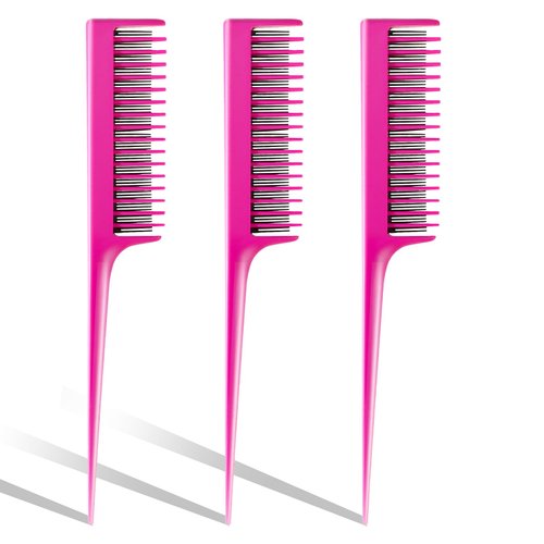 3PCS Teasing Combs for Women, Professional Teasing Comb Hair Teasing Comb Hair Styling Comb Rat Tail Comb Structure Tease Layers Rattail Comb for Hair Styling Backcombing Thinning Hair Adding Volume
