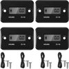 4 Pieces Hour Meters for Small Engines Inductive Digital Engine Meter Automatically Shutdown Tachometers Small Hour Tachometers for Motorcycle Lawn Mower Generator Chainsaws (Black)