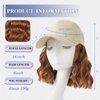 FORCUTEU Hat Wigs for Women Baseball Cap with Hair Extensions 14 Inch Short Wave Curly Synthetic baseball Cap Wig for Women Adjustable Hat with Hair Attached for Daily Use