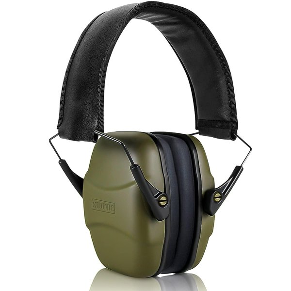 ucho 34dB Slim Noise Shooting Ear Protection for unisex-adult - Special Designed Ear Muffs Lighter Weight & Maximum Hearing Protection, Amygreen