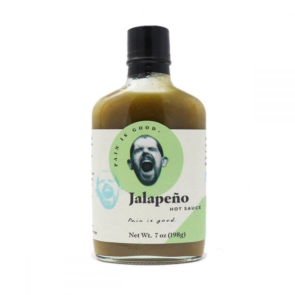 Pain is Good - Jalapeno Pepper Hot Sauce - 7oz Bottle - Made in USA - All Natural Ingredients, Non-GMO, Gluten-Free, Sugar-Free, Vegetarian, Keto - Pack of 1