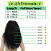 HLSK Kinky Curly Clip in Hair Extensions Human Hair for Black Women -120G 16Inch 8Pcs 18Clips Double Weft Brazilian Remy Human Hair Curly Clip in Extensions Thick to Ends Natural Black
