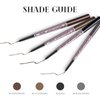Music Flower Eyebrow Pencil Double Ended, Waterproof Natural Brow Enhancing Pen, Long lasting Eye Makeup, Pack of 1, Light Brown