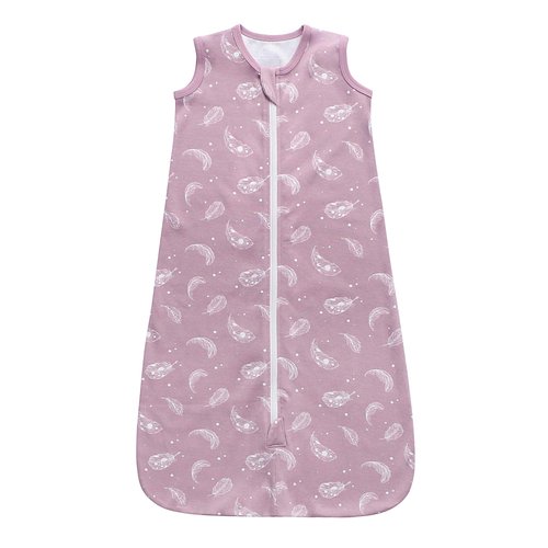 Owlivia Baby Sleep Sack Organic Cotton Sleeping Bag with 2-Way Zipper,100% Organic Cotton Wearable Blanket,Unisex Sleep Sack(Feather Mauve, 18-24 Months)