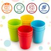 PLASKIDY Kids Cups - Set of 12 Kids Plastic Cups - 8 oz Kids Drinking Cups -Plastic Cups Reusable - Dishwasher Safe - BPA-Free Cups for Kids & Toddler