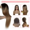 Ombre Blonde Lace Front Wig Human Hair,Glueless Blonde 13x6 HD Lace Front Wigs Human Hair Pre Plucked #4/27 Colored Ombre Brown to Blonde Straight Lce Frontal Human Hair Wig for Women Free Part